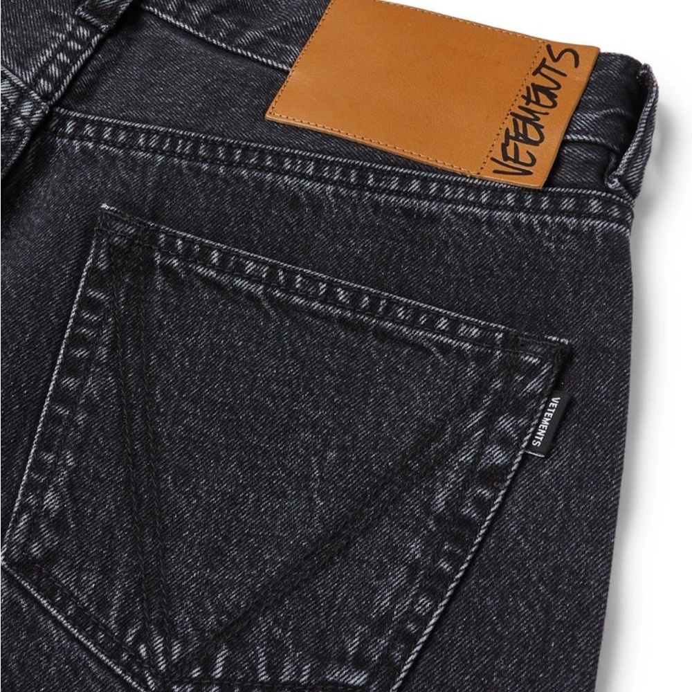 Vetements Logo print Black Straight Jeans - Picture 4 of 4